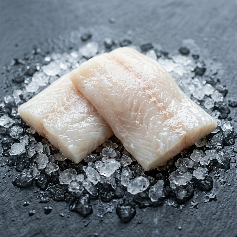 Fresh Monkfish Fillets on crushed ice at Ghan Bros Seafood, Fyshwick