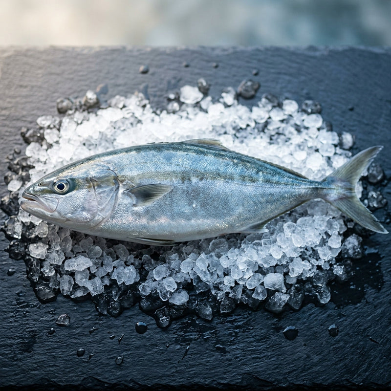 Kingfish (Hiramasa) on crushed ice at Ghan Bros Seafood, Fyshwick