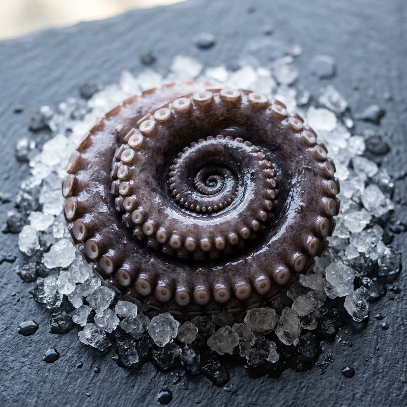 Medium Octopus on crushed ice at Ghan Bros Seafood, Fyshwick