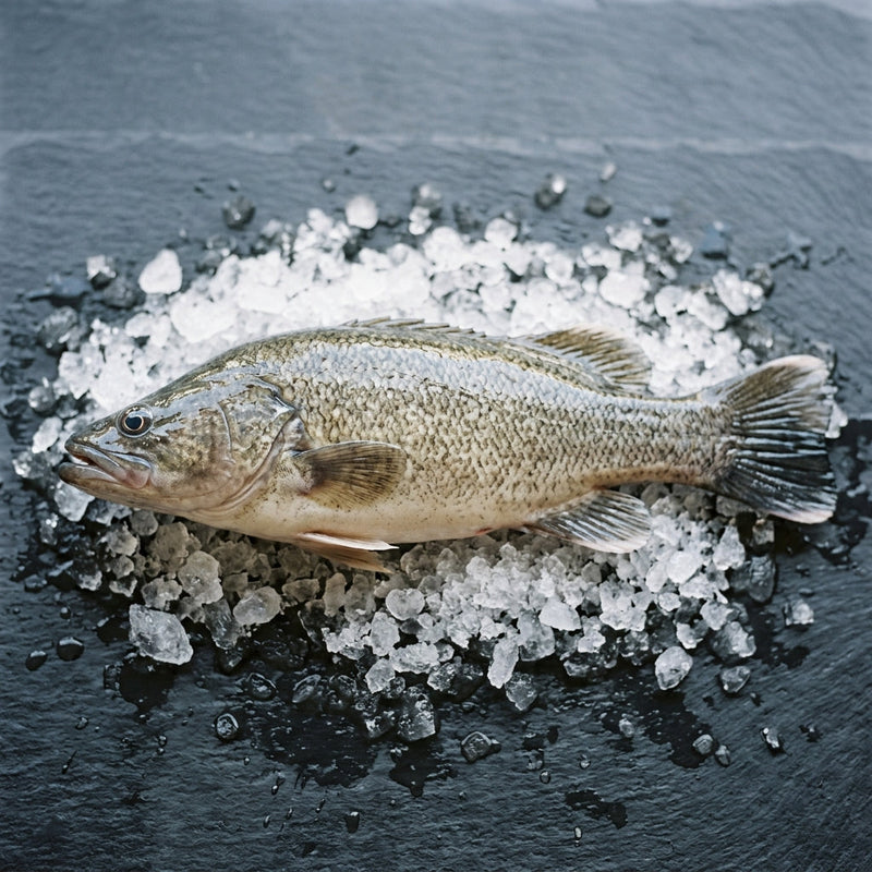 Murray Cod on crushed ice at Ghan Bros Seafood, Fyshwick