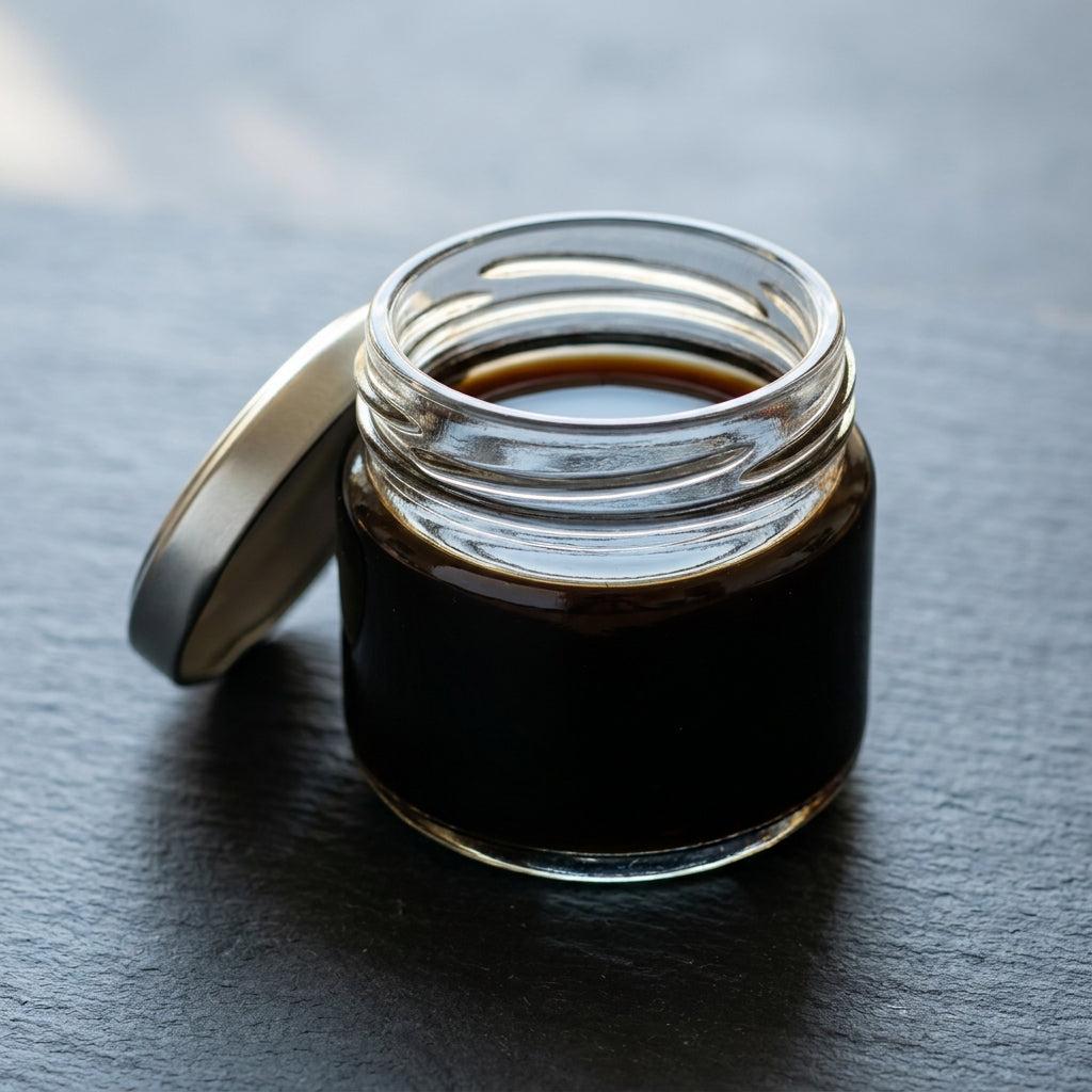 Soy Sauce on dark slate at Ghan Bros Seafood, Fyshwick